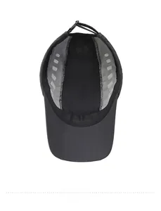 Internal detail of the quick-dry baseball cap featuring breathable mesh lining and strap