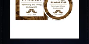 Sandalwood shaving soap 110g packaging and container for men refreshing and toning