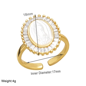 Detailansicht des ovalen Jungfrau Maria Rings mit Maßen 18mm Höhe und 17mm Innendurchmesser