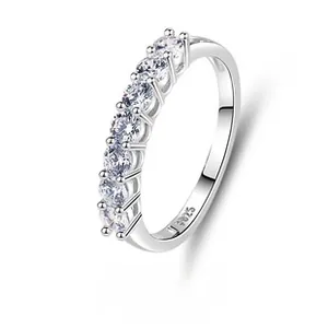Macro shot showing the S925 sterling silver hallmark and sparkling round-cut gemstones