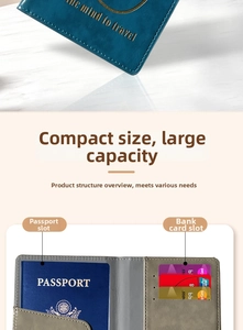Detail view of the multi-slot interior and gold heart motif on this PU leather passport cover