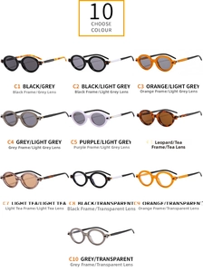 Selection of vintage oval frame sunglasses and clear lenses in ten assorted colors