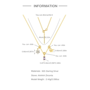 925 silver necklace with butterfly and purple zircon pendants on white background
