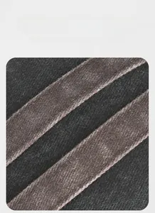 Macro shot of striped wool fabric texture with soft brushed surface on gray hat