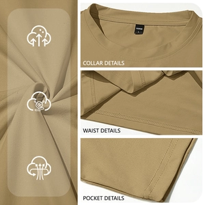 Deep khaki men's cotton Henley shirt showing breathable fabric and sewing details