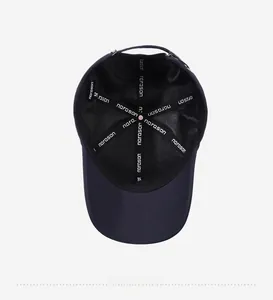 Detailed interior view of a cotton baseball cap featuring breathable mesh and narason tape seams