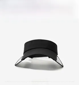 Detail of black sun visor with adjustable side shields and retractable brim for UV protection
