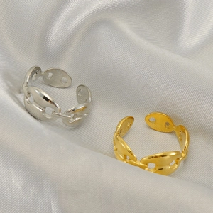 Hohl Schweinenase Ring Titanstahl 18K Vergoldet Verstellbar Offener Ring Minimalistisch Mode Schmuck Für Frauen