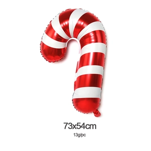 73x54cm candy cane aluminum foil balloon with red and white stripes for Christmas party