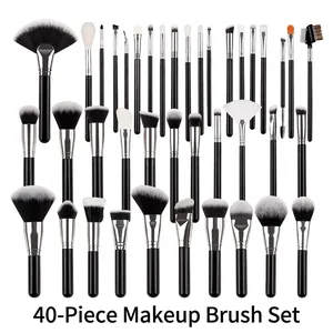 Professional Makeup Brushes Synthetic Fiber Wood Handle Aluminum Tube Soft Bristles For Powder Eye Shadow Contour
