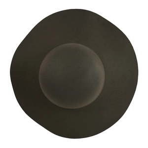 Classic wide brim wool felt dome hat in dark charcoal gray for autumn and winter style