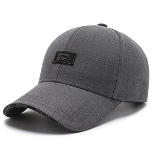 Lightweight dark grey baseball cap for outdoor sun protection with narason brim print