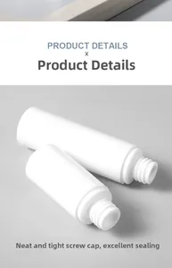 Detail of the screw bottle mouth on matte white cosmetic bottles ensuring leakproof sealing