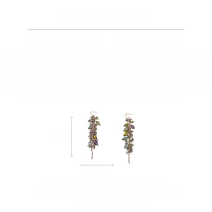 Detailed size chart for 9cm bohemian crystal tassel earrings weighing 12.2g and 1.5cm width