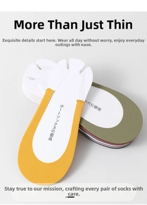 Macro detail of ultra-thin non-slip invisible liner socks in various vibrant colors