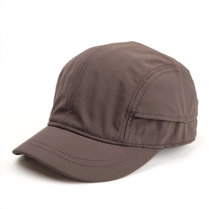Macro detail of breathable ripstop fabric texture on a short brim quick-dry baseball cap