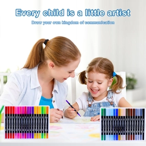 Dual tips watercolor markers set for kids with vibrant colors for artistic painting