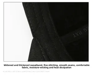 Detailed view of the thickened sweatband and fine stitching inside the baseball cap