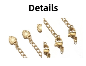 Détail du pendentif cœur plaqué or 18k et du fermoir mousqueton sur chaîne en acier