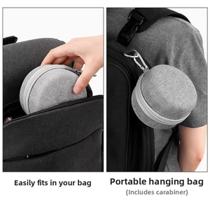 Graue EVA-Uhrenbox, die in den Rucksack gesteckt und mit einem Karabiner befestigt wird