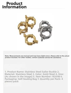 Close-up of gold and silver stainless steel spring ring clasps for jewelry DIY