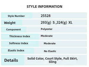 Détails de la robe longue en polyester avec design uni et caractéristiques de style court