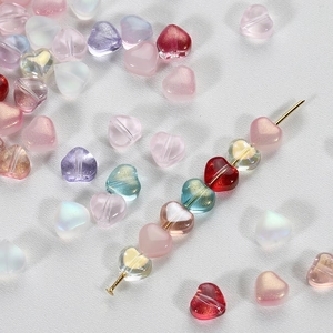 Perles en verre en forme de cœur de 6 mm pour la fabrication de bijoux et l'artisanat
