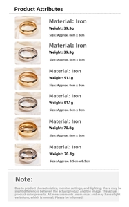 Polished iron bangles in gold and silver finishes showing various weights and thicknesses