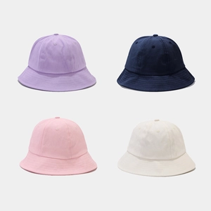 Chapeau Bob En Coton Sommet Rond Couleur Unie Protection Solaire Respirant Pare-Soleil Décontracté Pour Hommes Femmes