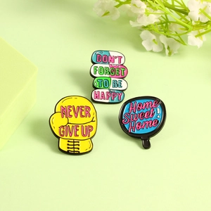Lot de Pins Émaillés Never Give Up Gant de Boxe Pilule Home Sweet Home Alliage Broche pour Sac à Dos Accessoires Vêtements Bijoux Femme