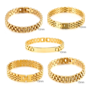 Stainless Steel Watch Band Style Link Bracelet For Men Women Adjustable Fashion Business Jewelry Wristband