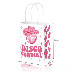 Disco Cowgirl gift bag size chart showing dimensions of 21cm height and 16cm width