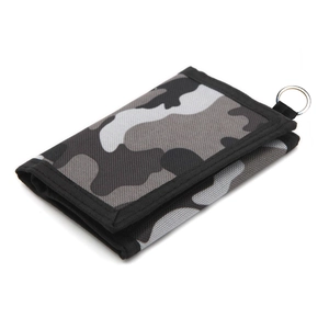 Kids Camouflage Trifold Wallet Polyester Canvas Fabric Hook And Loop Closure For Outdoor Sports Casual Daily Use