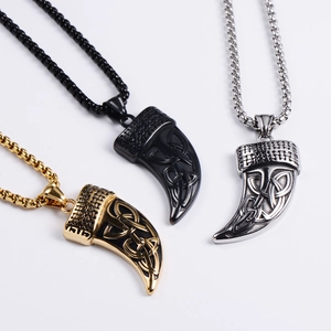 Celtic knot pendant necklace set in gold black and silver finish with box chain