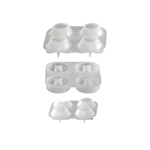 4-hole silicone mold for circle ring cakes and gold ingot crafts with split design