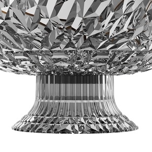 Detailed macro view of crystal texture base for high-end drainage fruit bowl