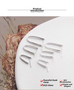 Macro detail of S925 sterling silver pinch bails for DIY jade pendant jewelry making