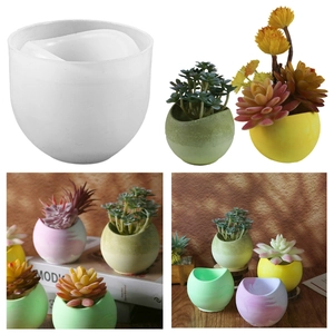 Dettagli dello stampo in silicone bianco e vasi per succulente in resina fai da te colorati