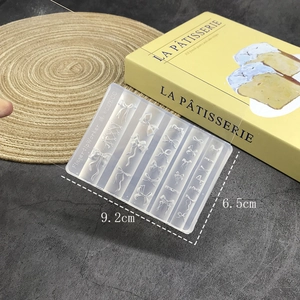 Bow tie silicone nail art mold 9.2x6.5cm for DIY resin craft and 3D jewelry making