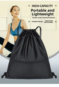 Detail view of water-resistant oxford fabric texture and front zipper pocket on backpack