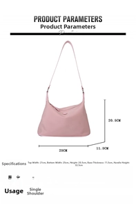 Detailed size specifications for pink oxford tote bag with fabric and weight info