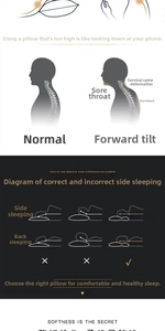 Guide showing correct pillow height for cervical spine support and healthy sleeping posture