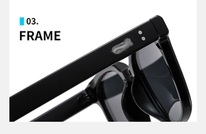 Detail of high-quality black acetate sunglasses frame with silver double dot rivets