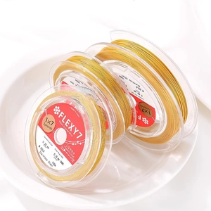 Flexy7 Japanese gold nylon coated stainless steel 1x7 strand beading wire 100m spool