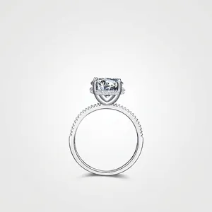 925 Sterling Silver Ring Cubic Zirconia Classic Elegant Proposal Wedding Engagement Jewelry For Women