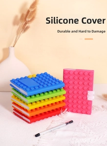 Colorful silicone block cover notebooks in A6 size displayed with vibrant textured surfaces
