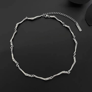 Irregular Wave Liquid Metal Necklace Titanium Steel Alloy Fluid Clavicle Chain Jewelry For Men Women Trendy Niche Design
