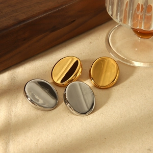 Boucles Doreilles Puces Rondes Géométriques Acier Inoxydable Plaqué Or Bijoux De Mode Minimalistes Pour Femmes