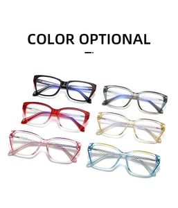 Collection of oversized square anti-blue light glasses frames in six various color options