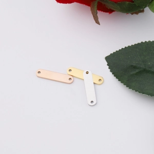 Rectangle Bar Pendant Connector Stainless Steel Double Hole Mirror Polished For DIY Necklace Bracelet Making Jewelry Finding